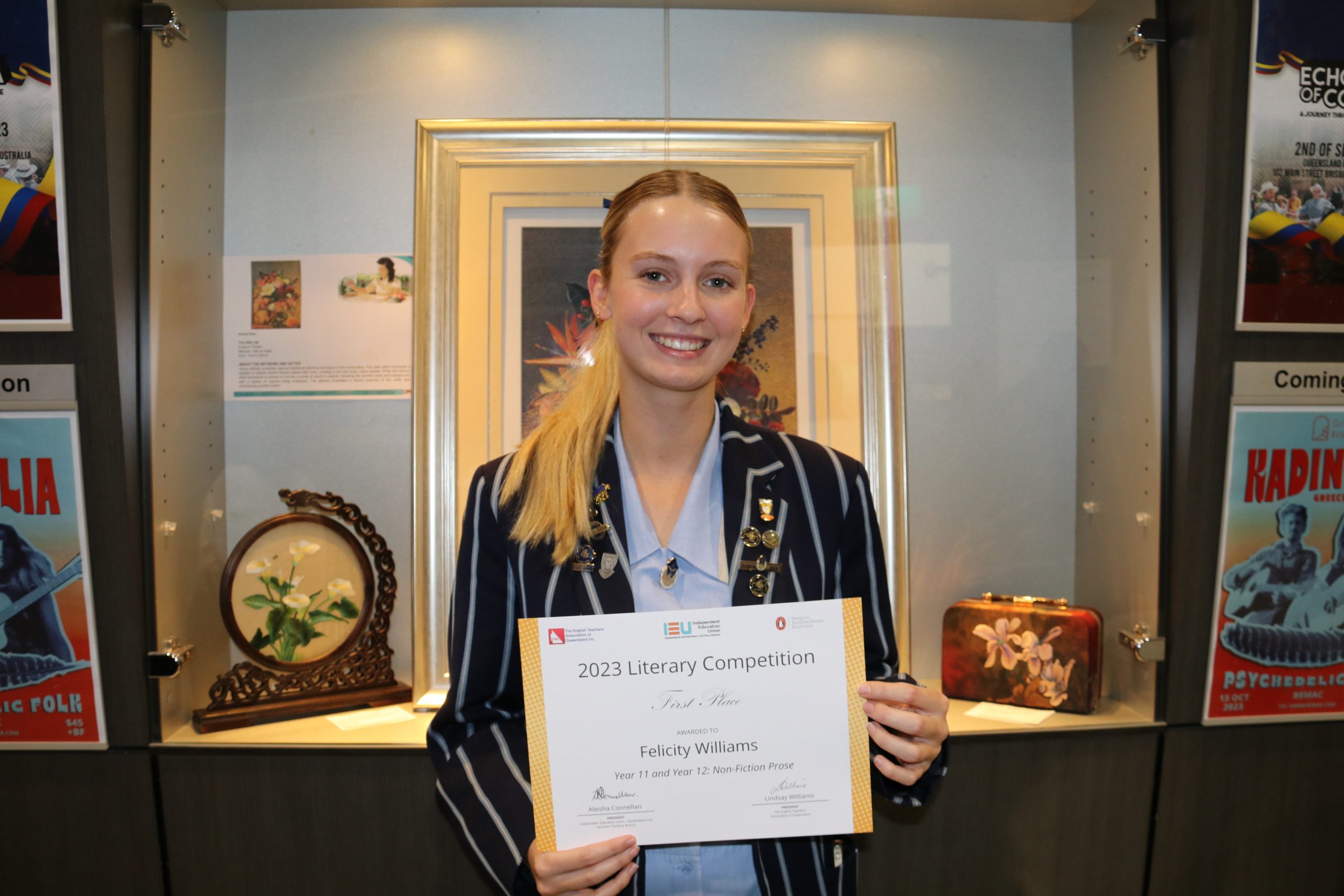 Felicity Williams, Year 11 and 12 non-fiction prose winner